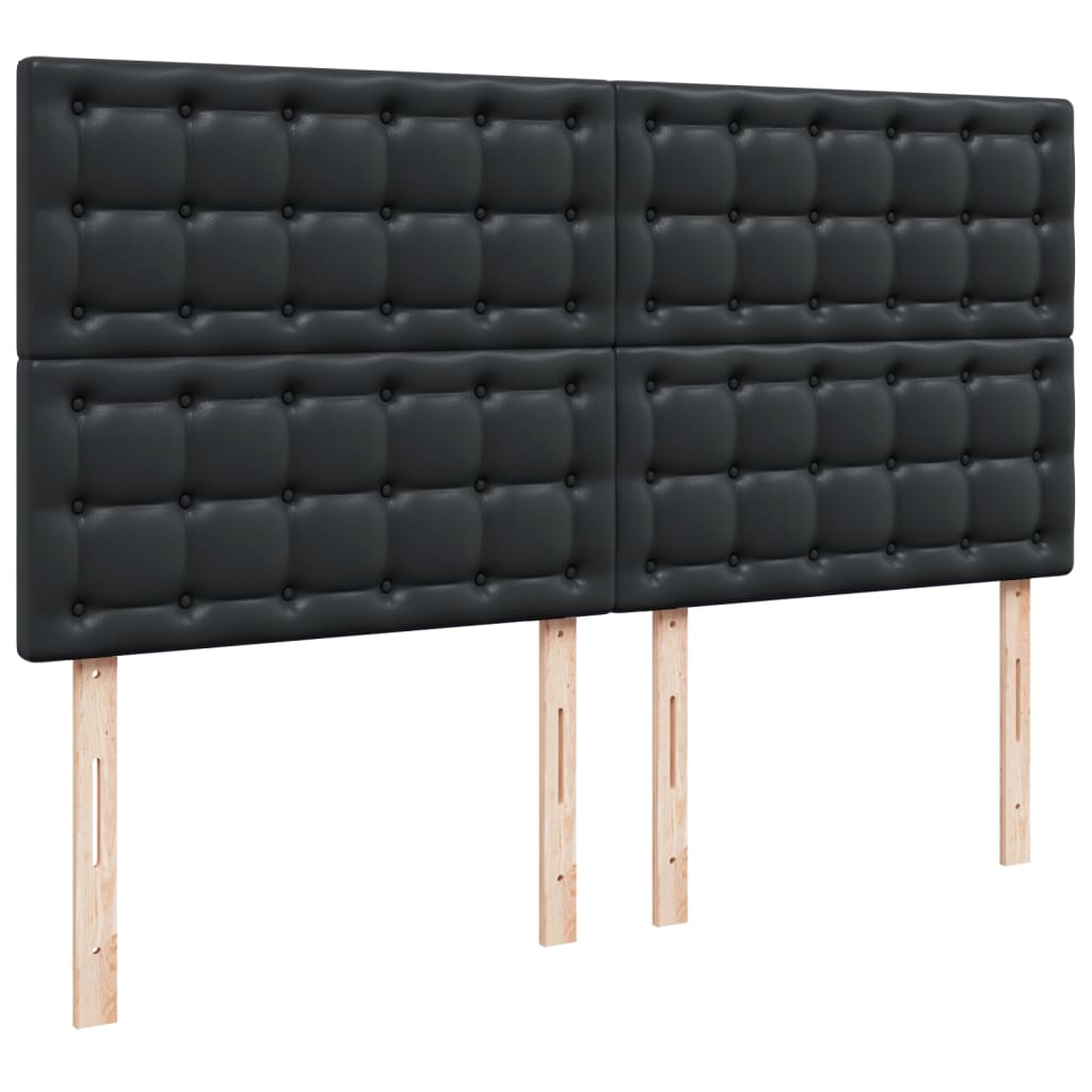 Pat box spring cu saltea, negru, 180x200 cm, piele ecologică