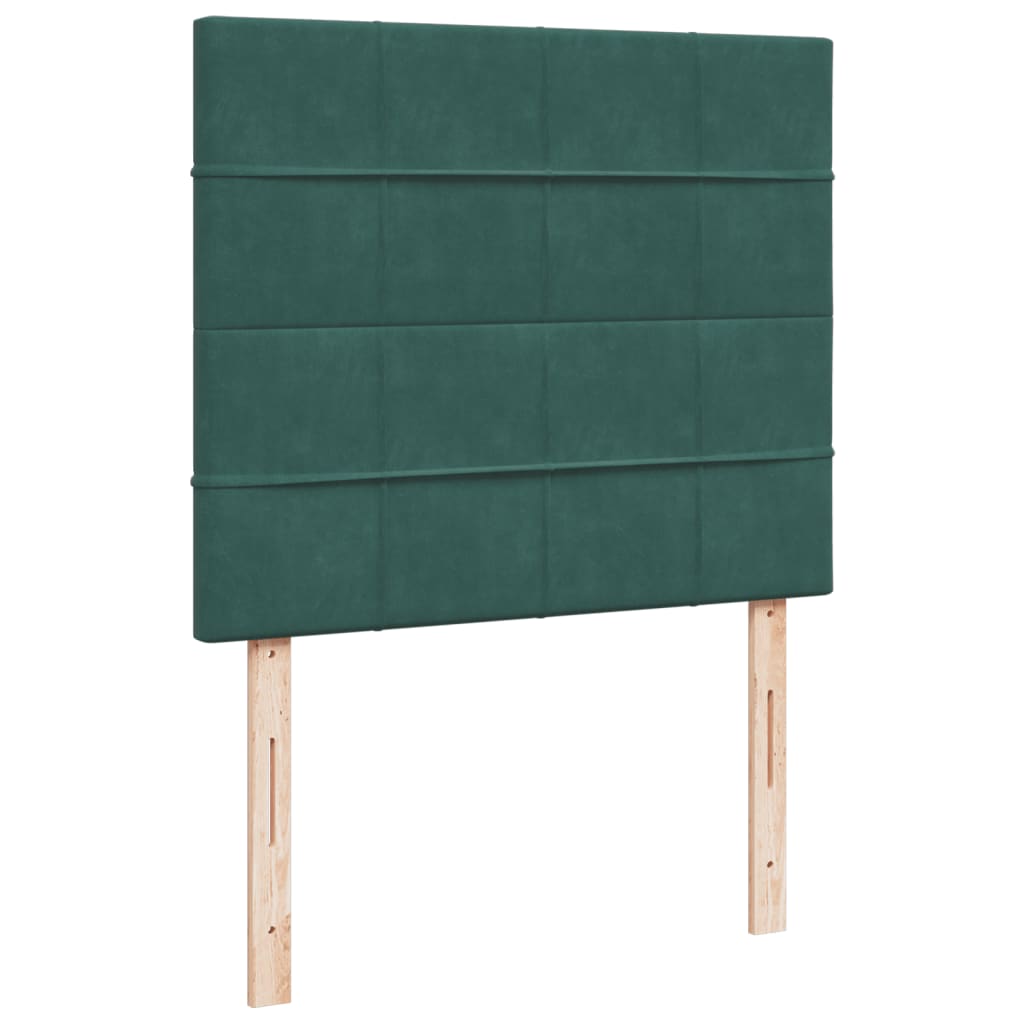 Pat box spring cu saltea, verde închis, 120x190 cm, catifea