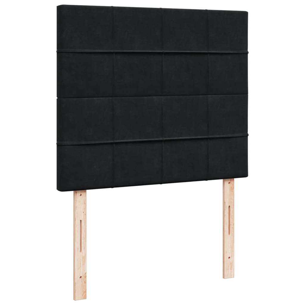 Pat box spring cu saltea, negru, 120x200 cm, catifea