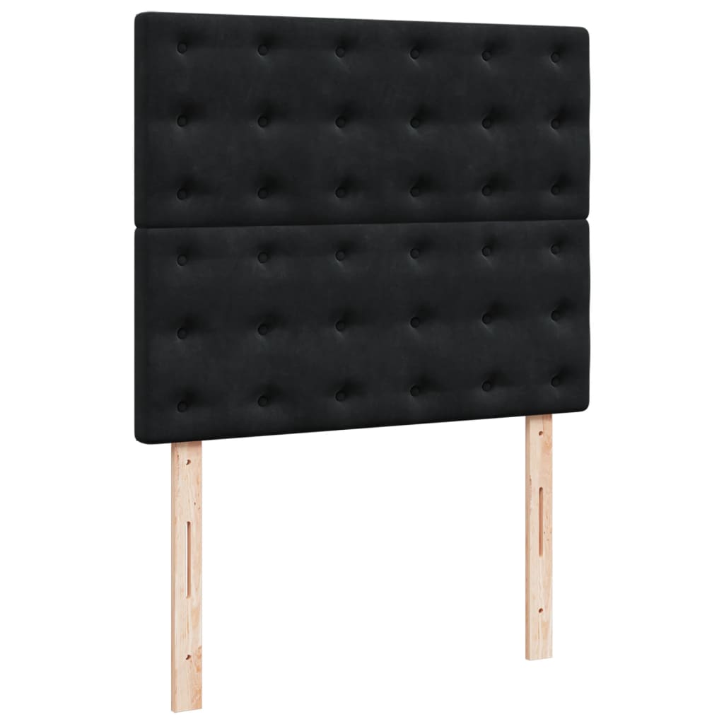 Pat box spring cu saltea, negru, 120x200 cm, catifea