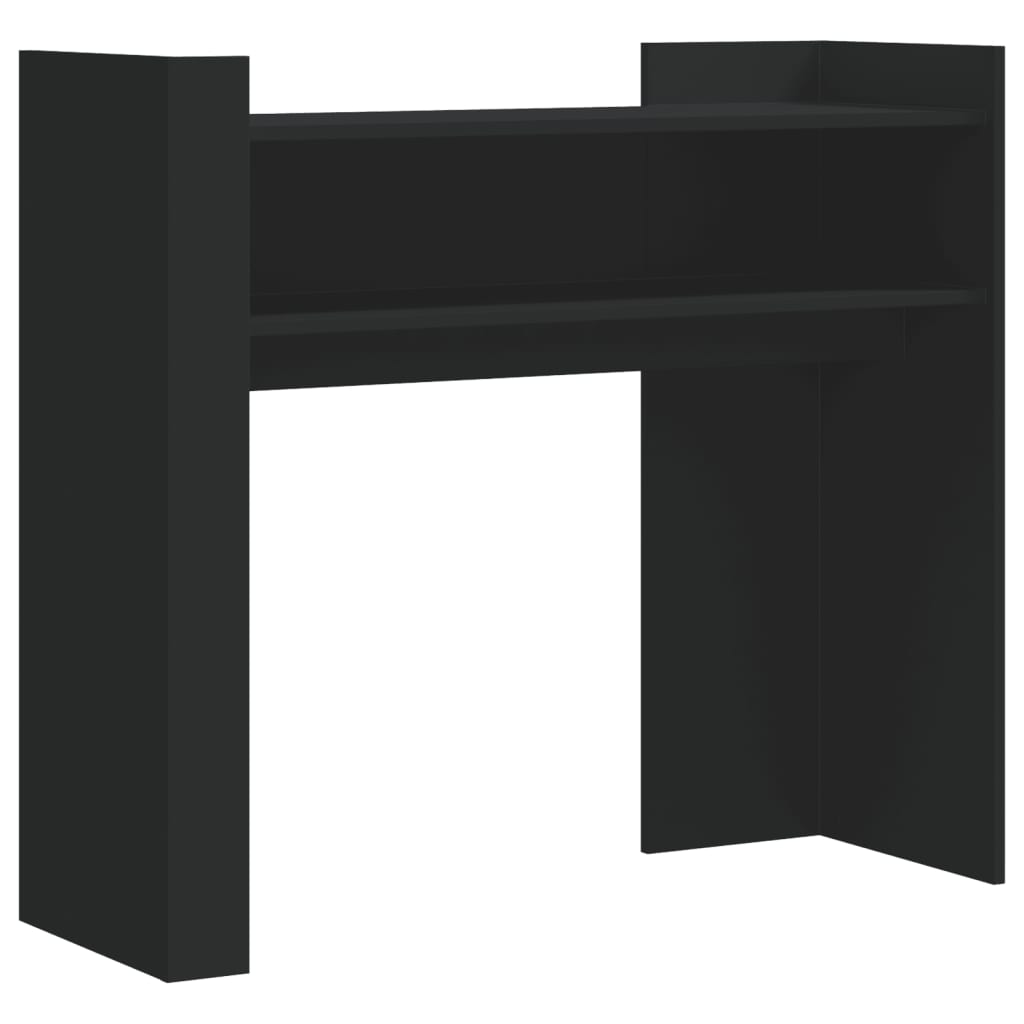 Console table, black, 100x35x90 cm, processed wood