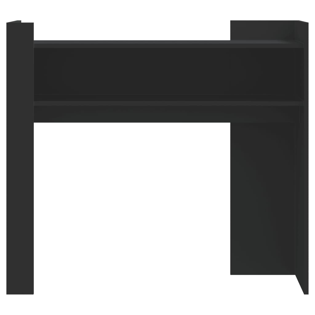 Console table, black, 100x35x90 cm, processed wood