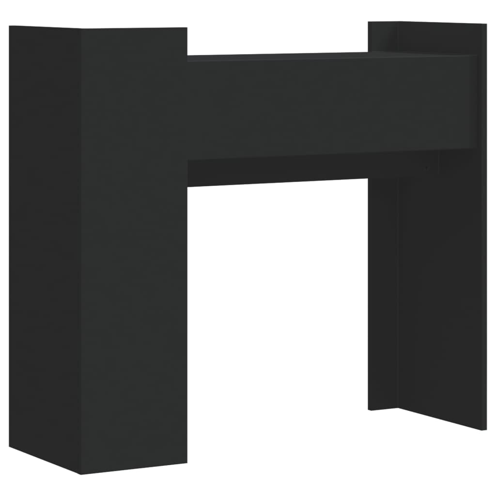 Console table, black, 100x35x90 cm, processed wood