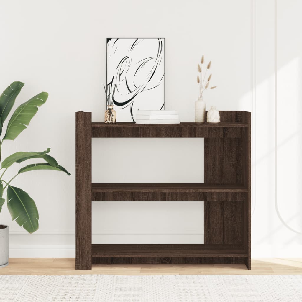 Console table, brown oak, 100x35x90 cm, processed wood