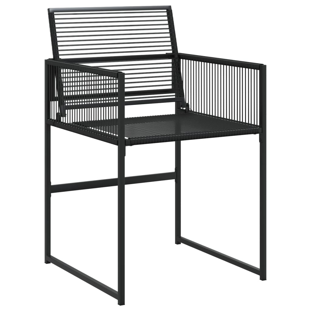 Set mobilier de grădină, 11 piese, negru, poliratan