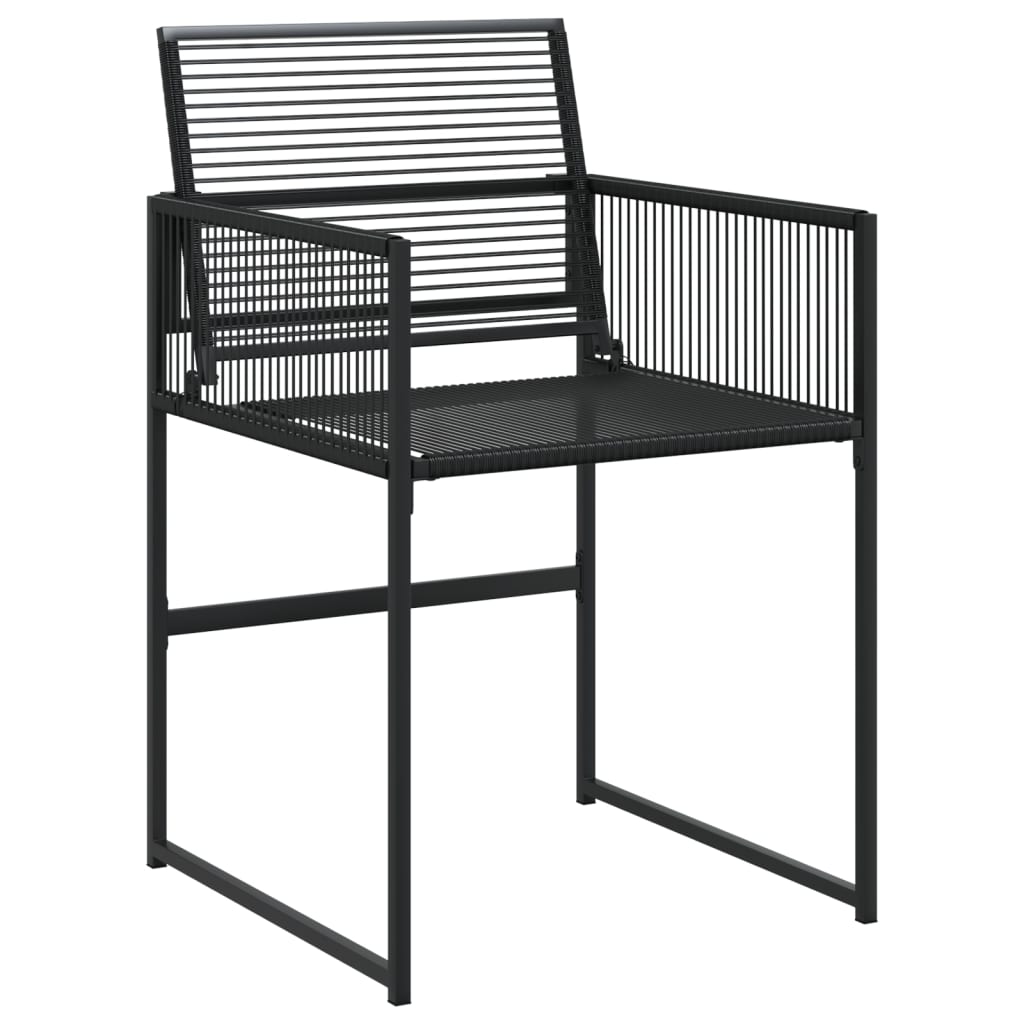 Set mobilier de grădină, 17 piese, negru, poliratan