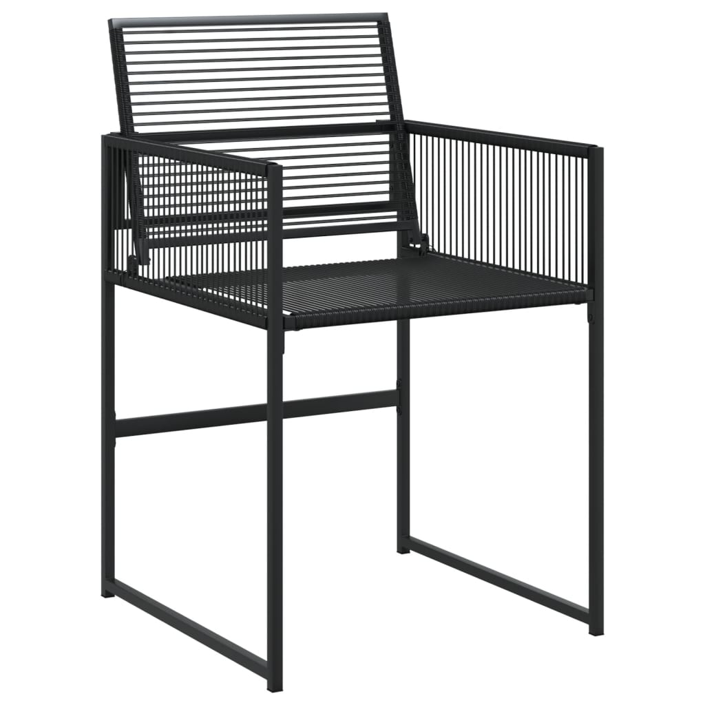 Garden furniture set, 11 pieces, black, polyrattan