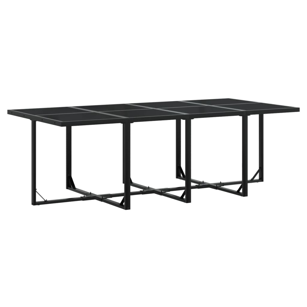 Set mobilier de grădină, 13 piese, cu perne, negru, textilenă