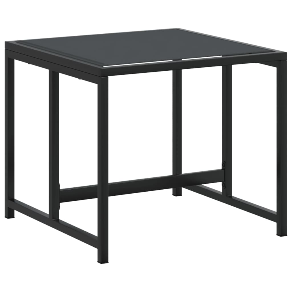 Set mobilier de grădină, 17 piese, negru, textilenă