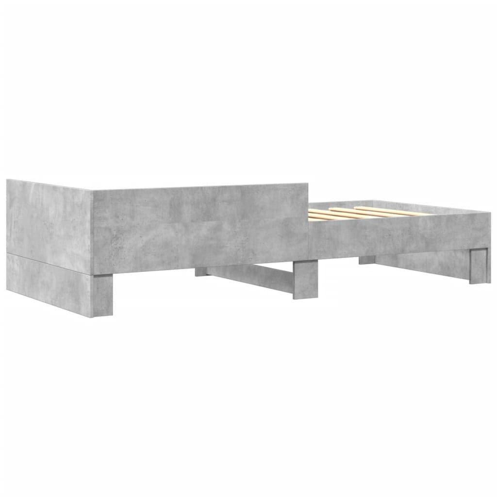 Cadru de pat, gri beton, 100x200 cm, lemn prelucrat