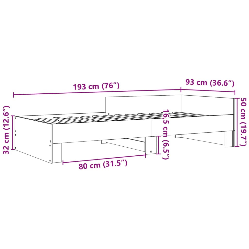 Cadru de pat, negru, 90x190 cm, lemn prelucrat