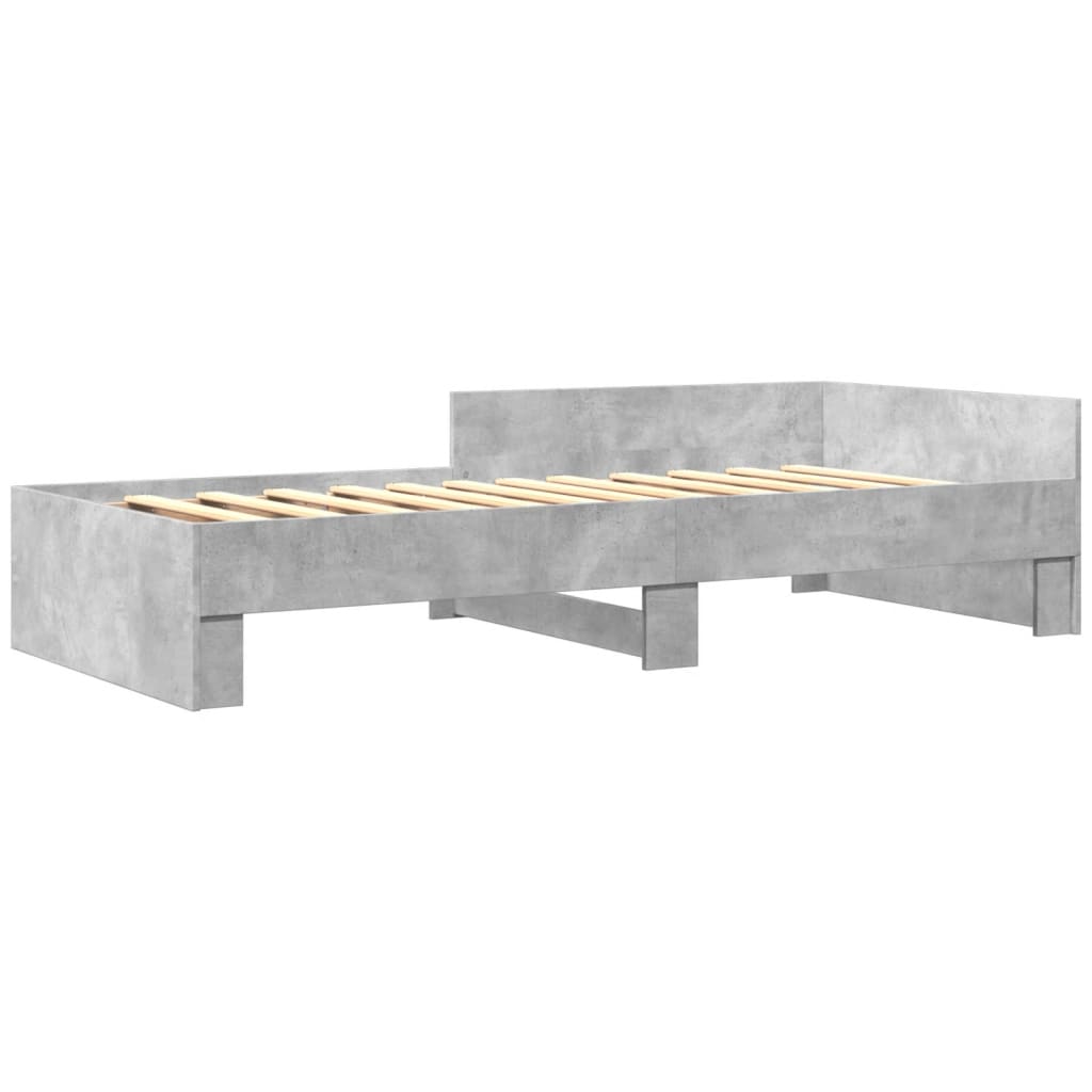 Cadru de pat, gri beton, 75x190 cm, lemn prelucrat