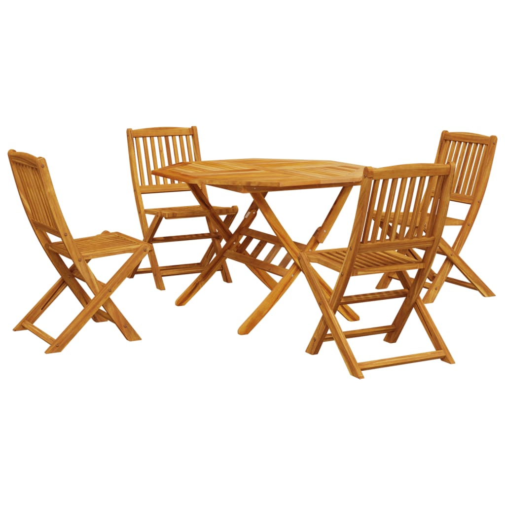 5-piece folding garden furniture set, solid acacia wood