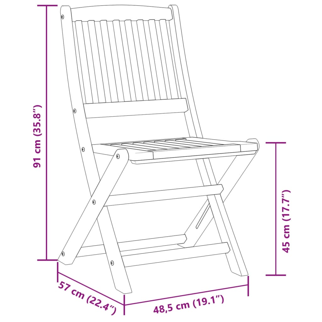 Set mobilier de grădină pliabil, 5 piese, lemn masiv de acacia