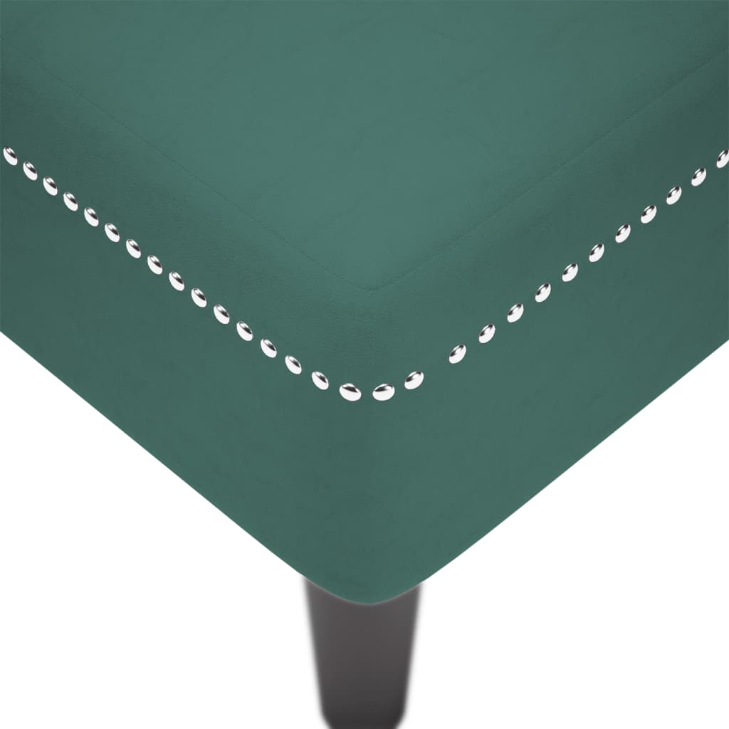 Chaise longue with cushion and right armrest, dark green, velvet