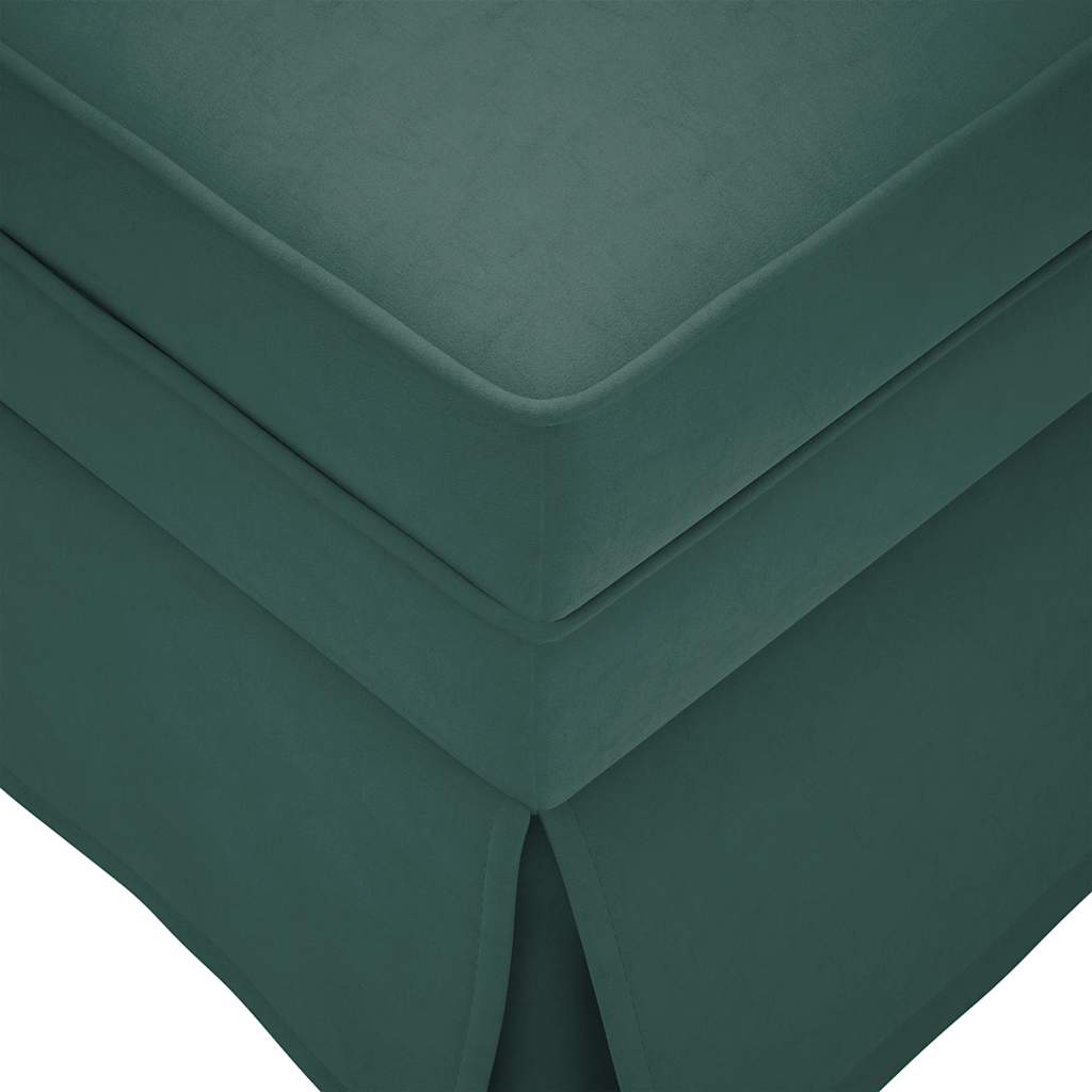 Chaise longue with support and right armrest, dark green velvet