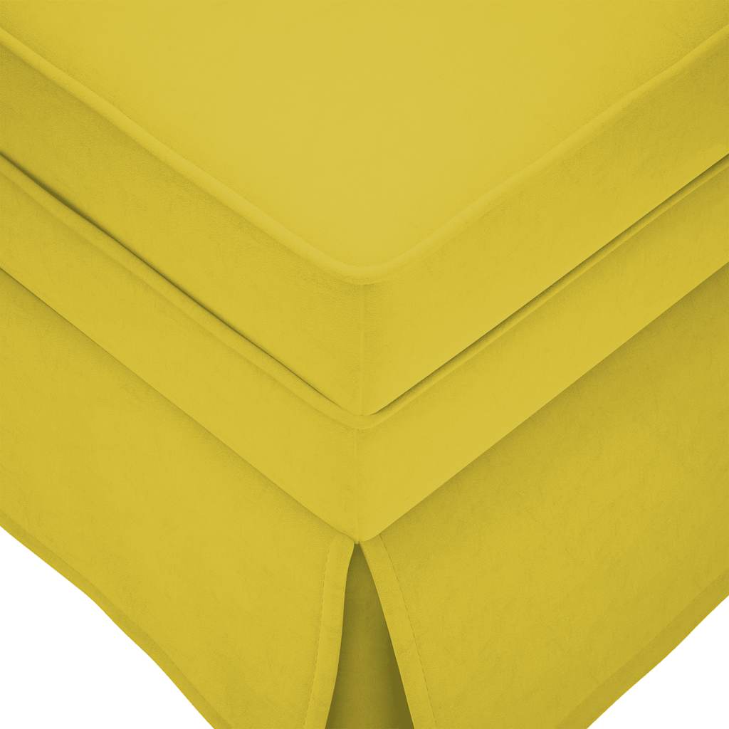 Chaise longue with support and straight armrest, yellow velvet