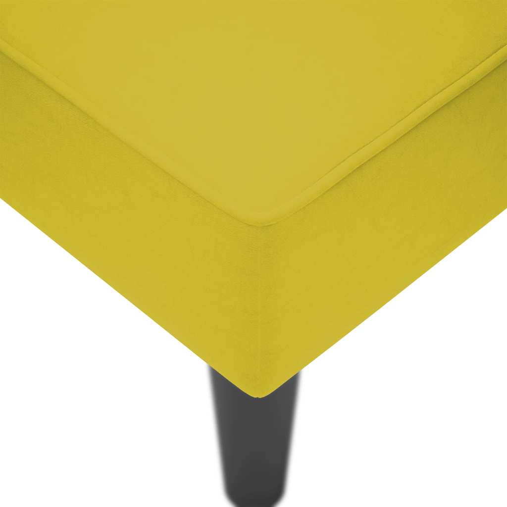 Chaise longue with right armrest, yellow velvet