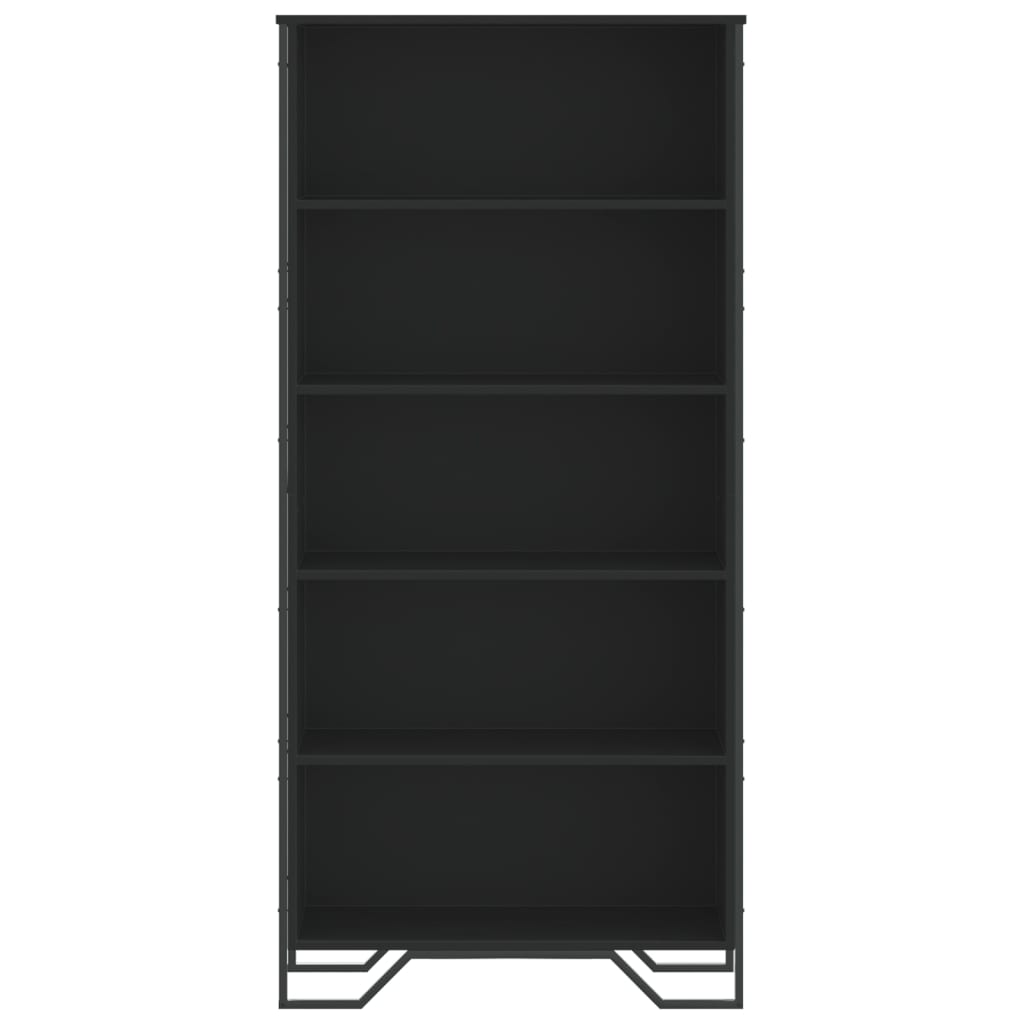 Bookcase, black, 80x31x169 cm, processed wood