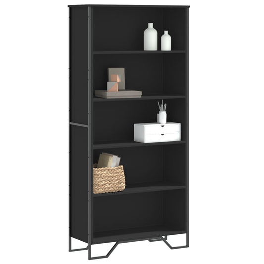 Bookcase, black, 80x31x169 cm, processed wood