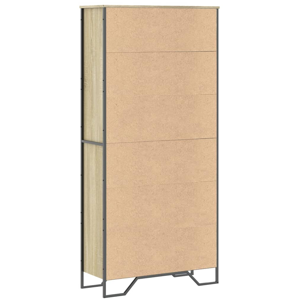 Bookcase, sonoma oak, 80x31x169 cm, engineered wood