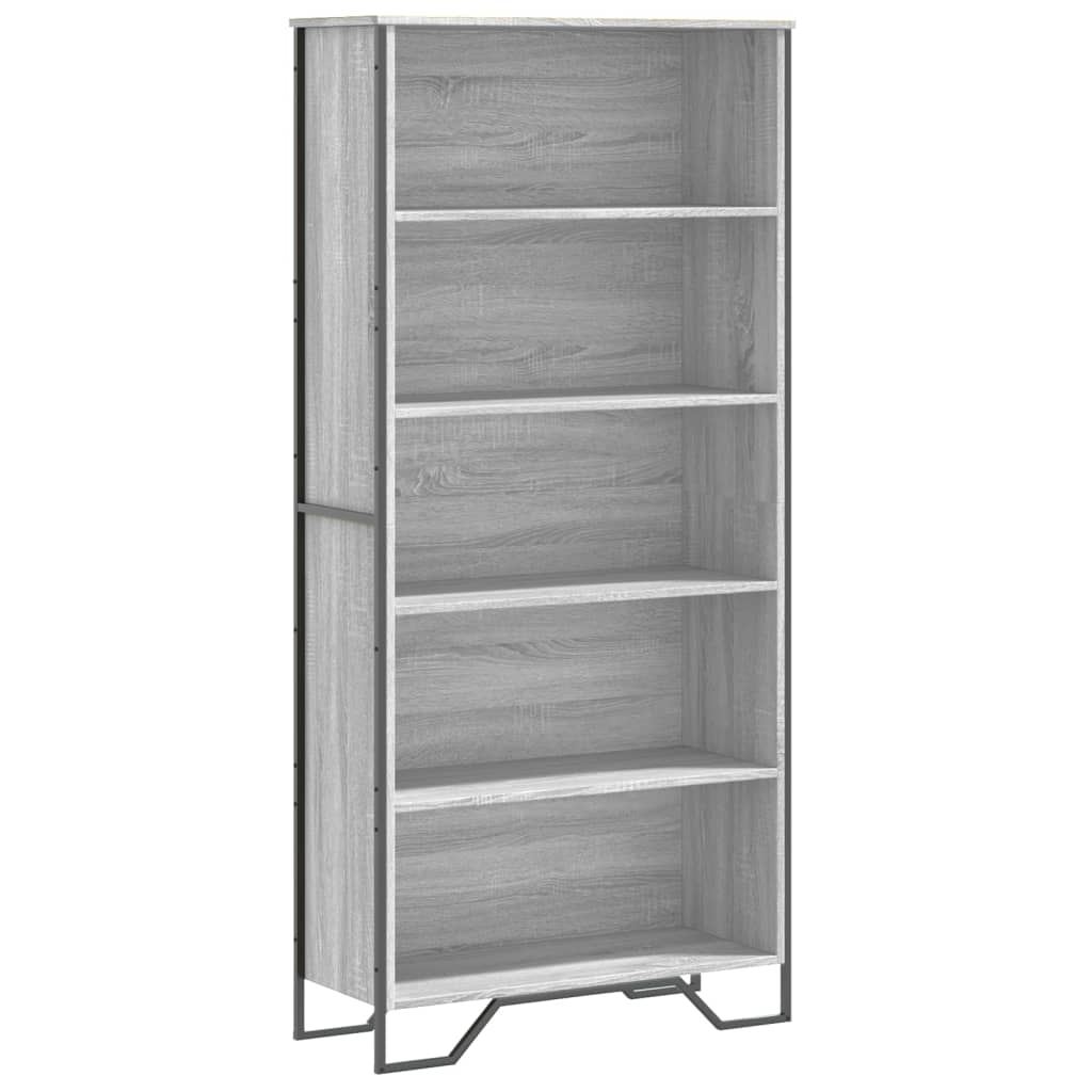 Bookcase, sonoma grey, 80x31x169 cm, engineered wood