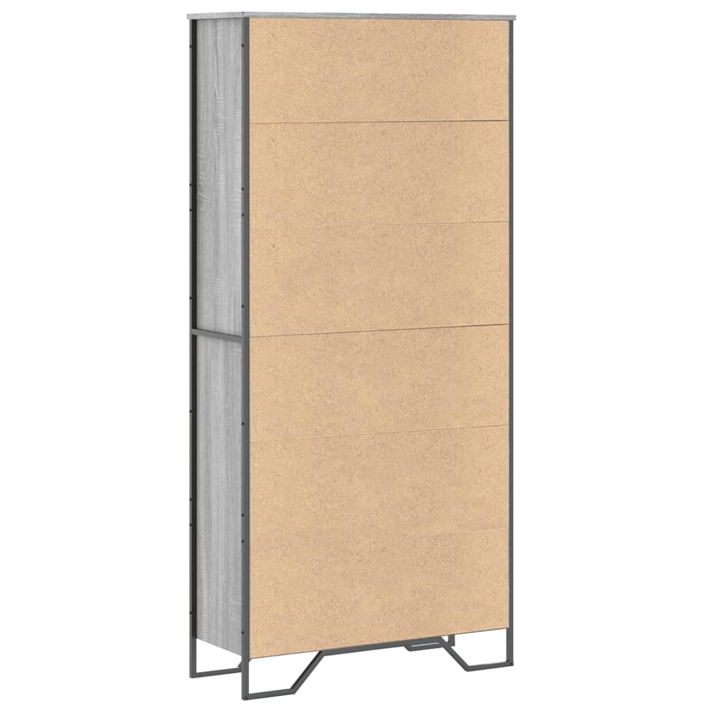 Bookcase, sonoma grey, 80x31x169 cm, engineered wood