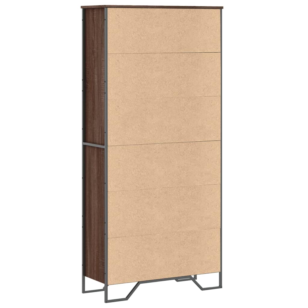 Bookcase, brown oak, 80x31x169 cm, processed wood