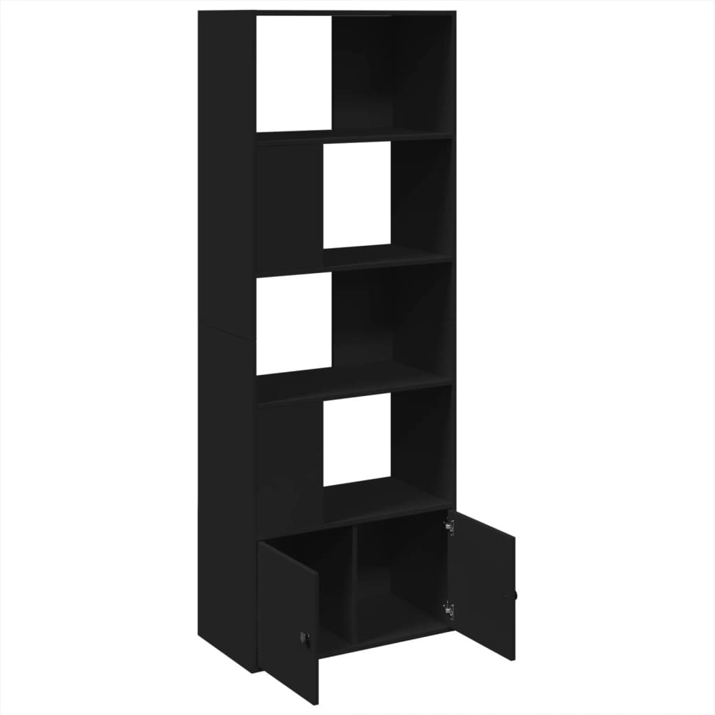 Bibliotecă, negru, 70x36x189 cm, lemn prelucrat