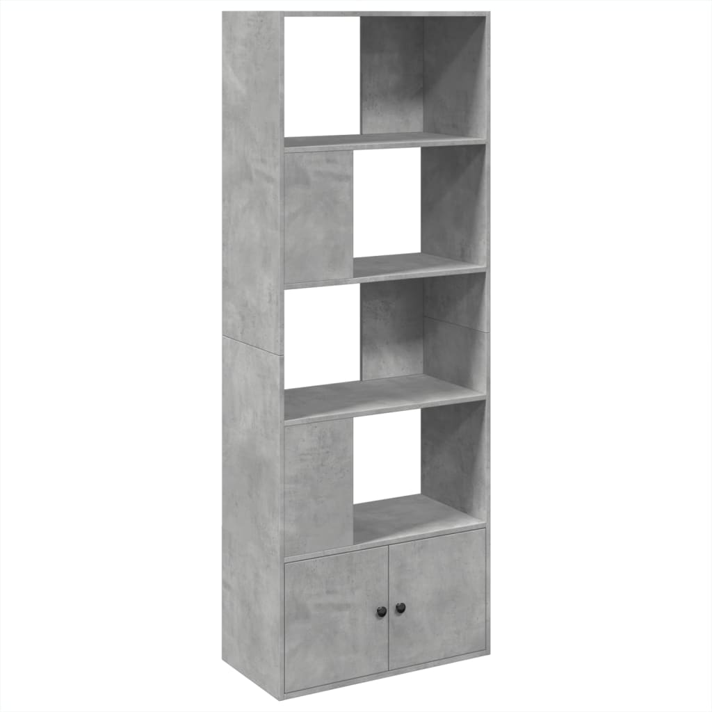 Bookcase, concrete gray, 70x36x189 cm, composite wood