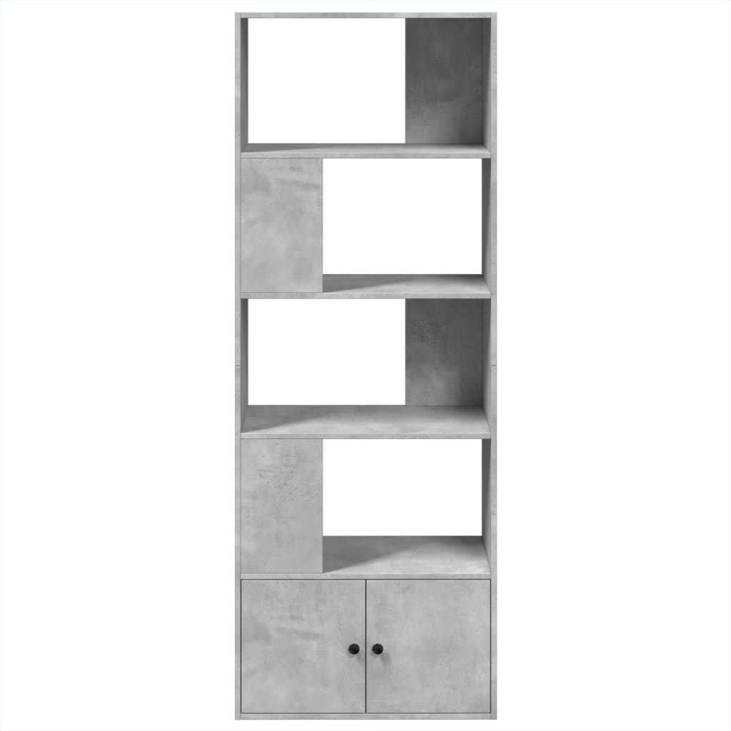 Bookcase, concrete gray, 70x36x189 cm, composite wood