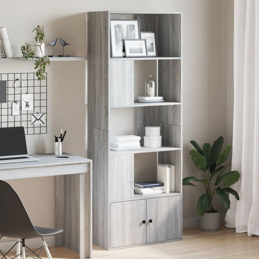 Bookcase, sonoma grey, 70x36x189 cm, engineered wood