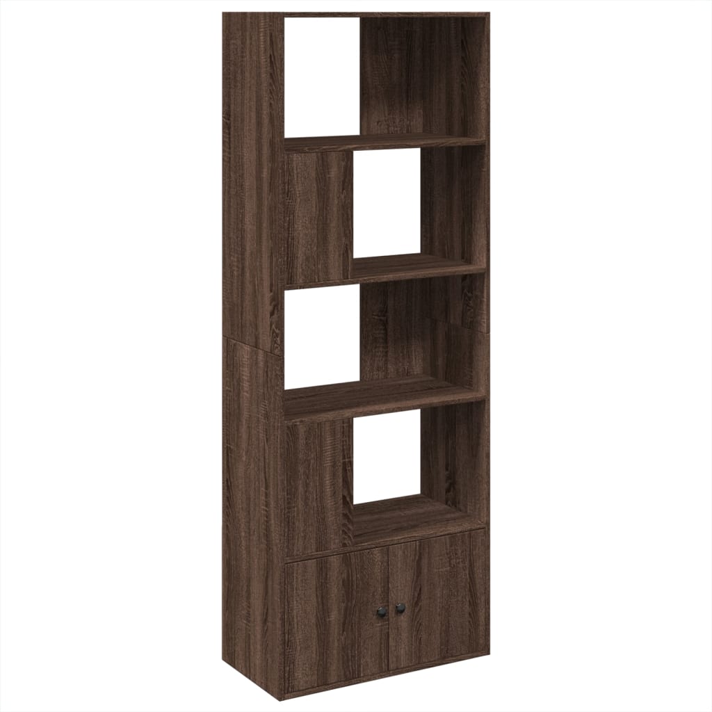 Bookcase, brown oak, 70x36x189 cm, processed wood