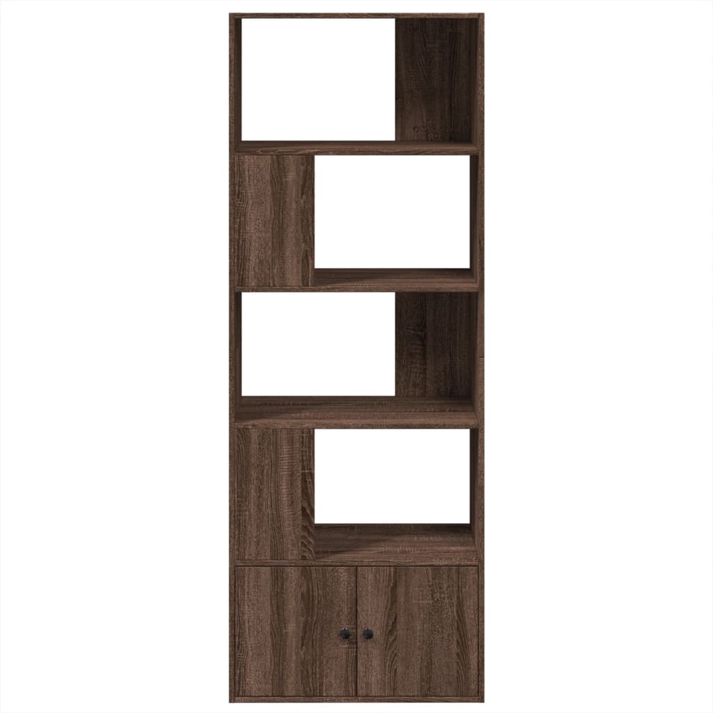 Bookcase, brown oak, 70x36x189 cm, processed wood