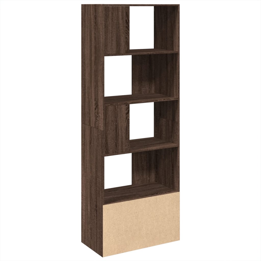 Bookcase, brown oak, 70x36x189 cm, processed wood