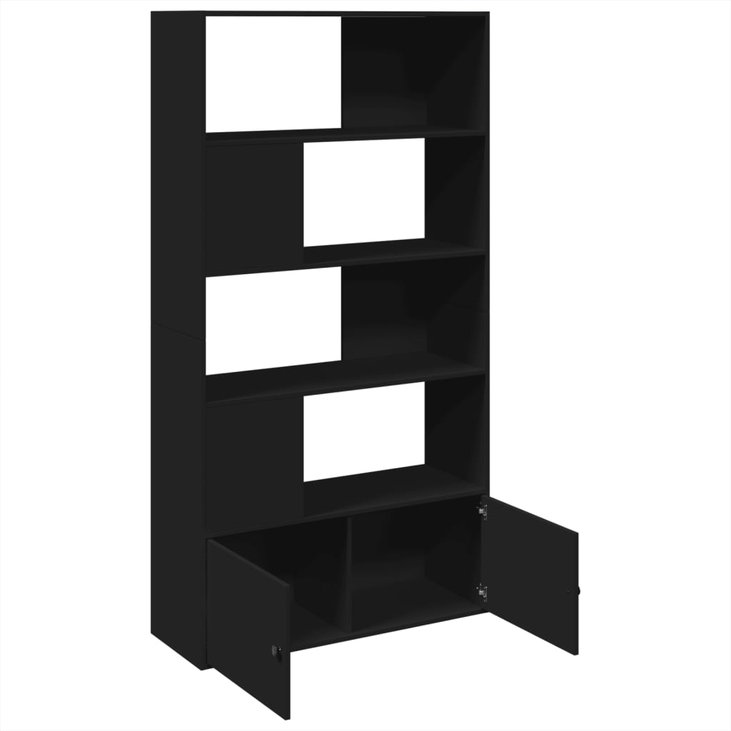 Bookcase, black, 100x36x189 cm, processed wood