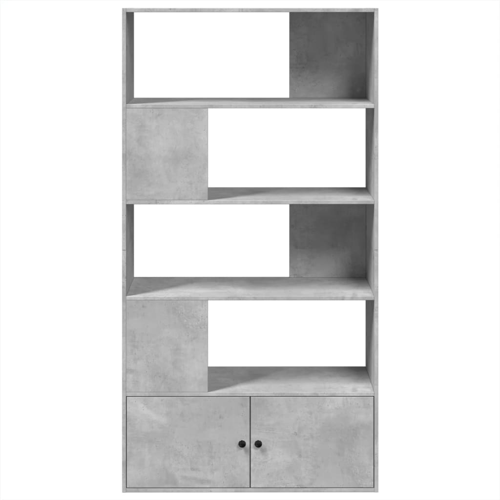 Bookcase, concrete grey, 100x36x189 cm, processed wood