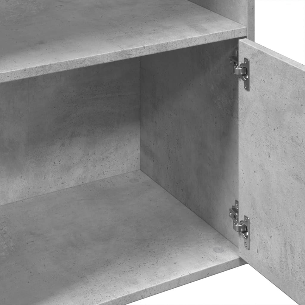 Bookcase, concrete grey, 100x36x189 cm, processed wood