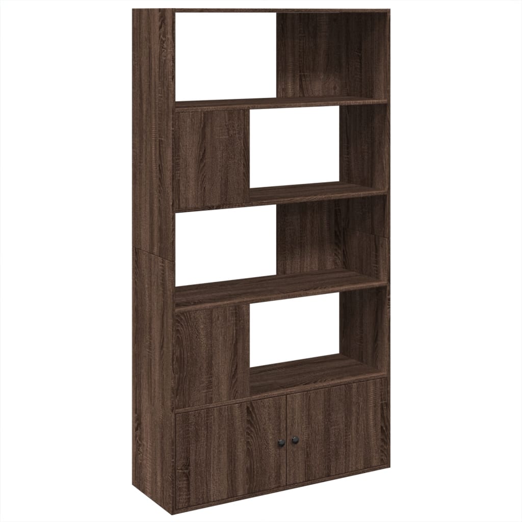 Bookcase, brown oak, 100x36x189 cm, processed wood