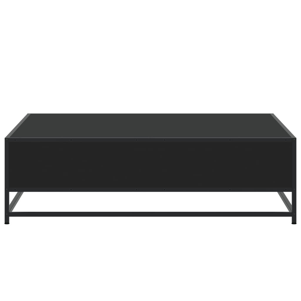 Coffee table, black, 100x100x30 cm, processed wood and metal