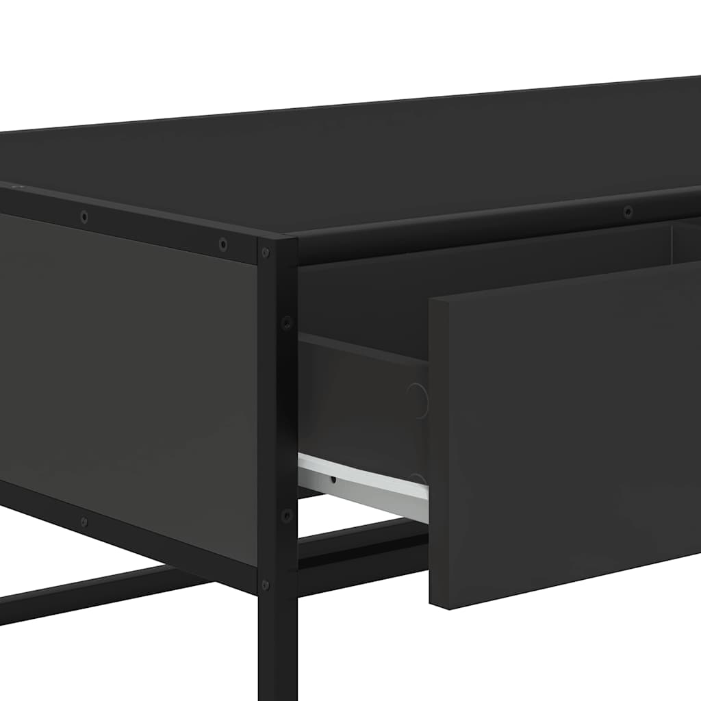 Coffee table, black, 100x50x35 cm, processed wood and metal