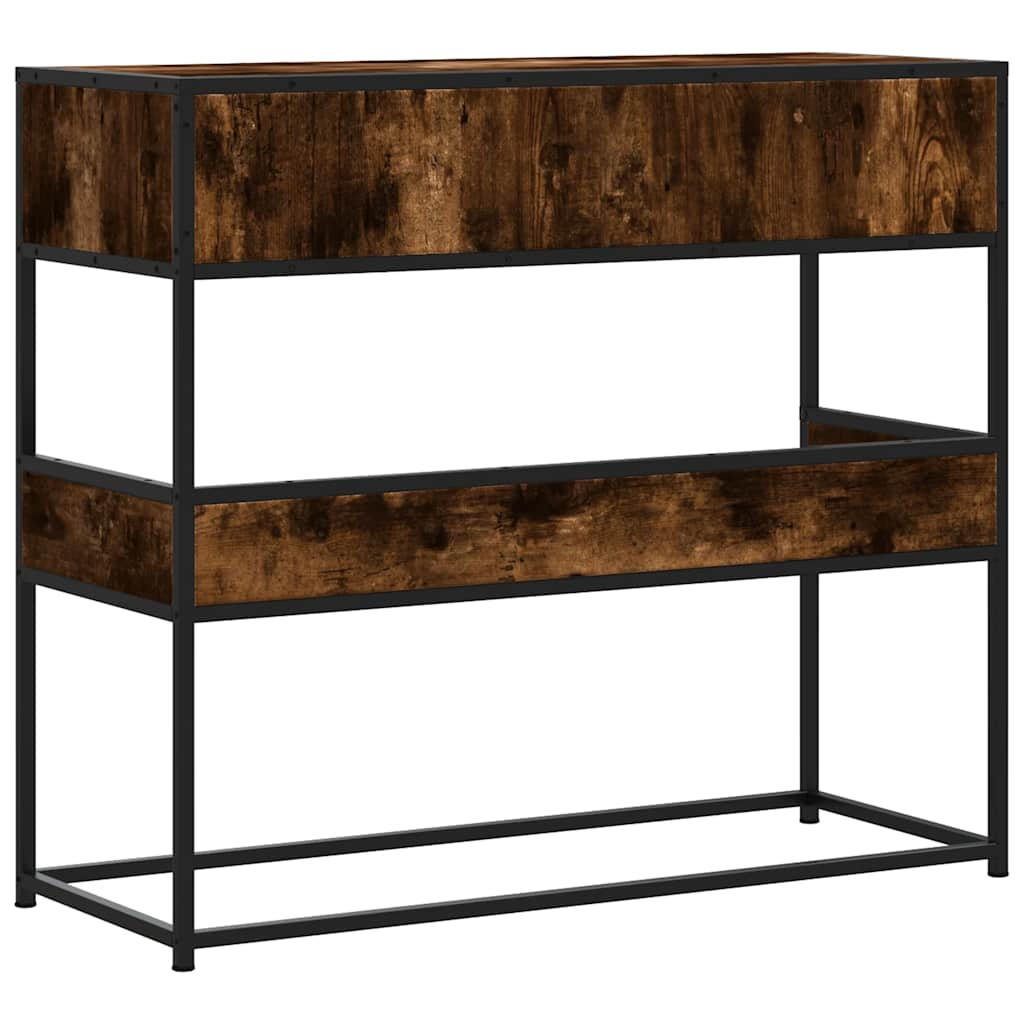 Console table, smoked oak, 90x35x80 cm, processed wood