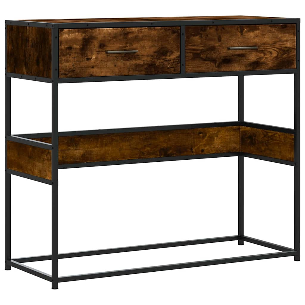 Console table, smoked oak, 90x35x80 cm, processed wood