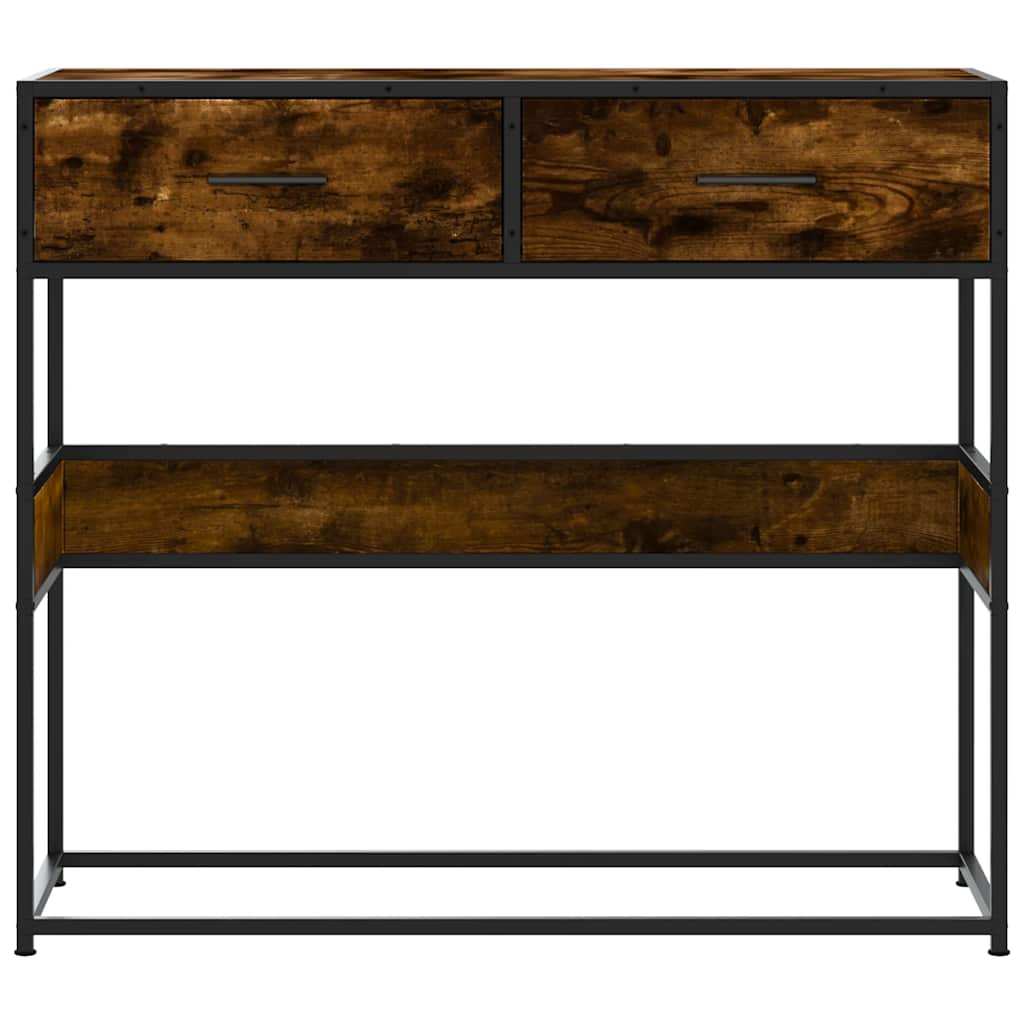 Console table, smoked oak, 90x35x80 cm, processed wood