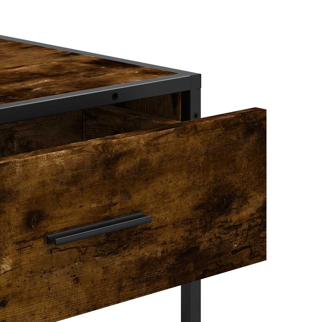 Console table, smoked oak, 90x35x80 cm, processed wood