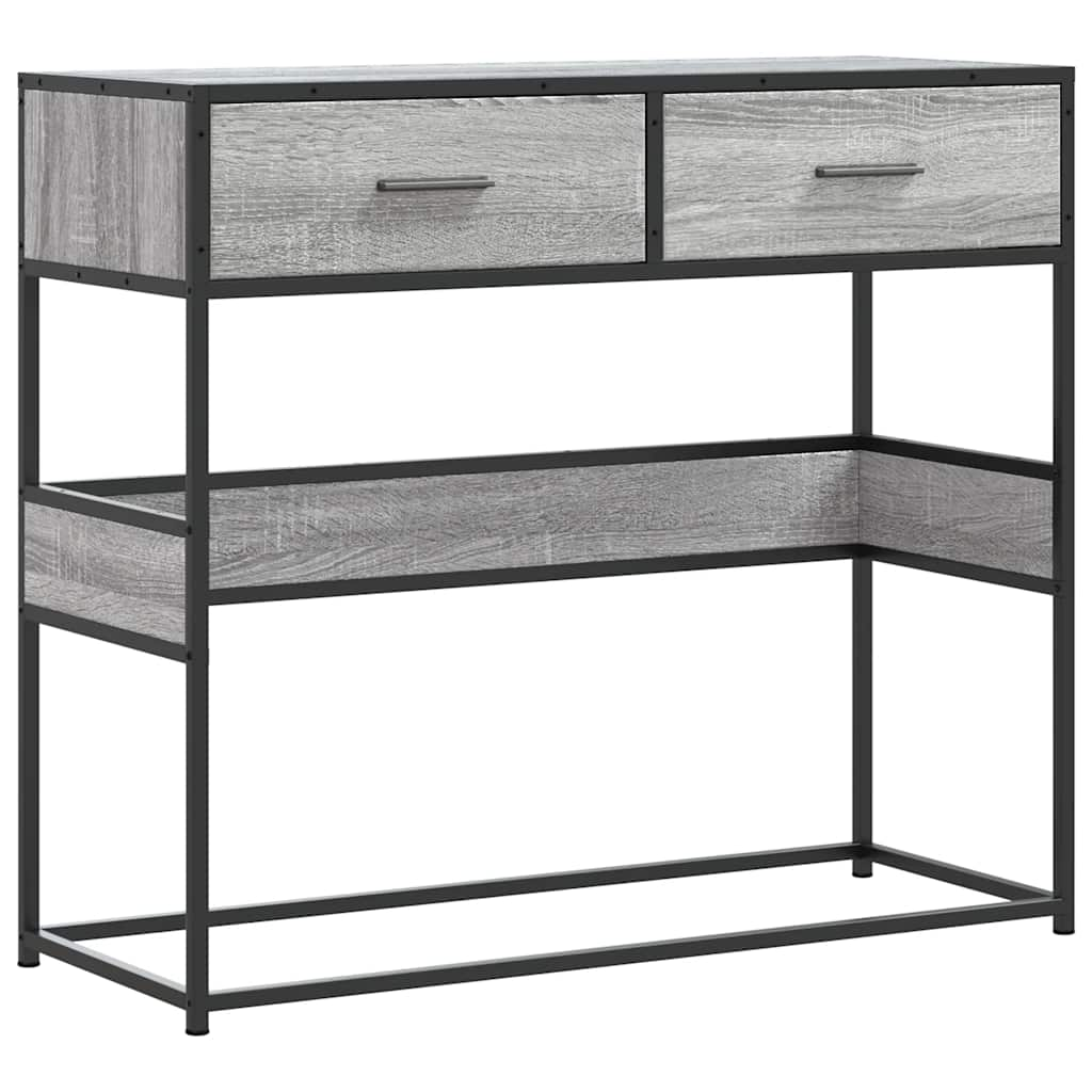 Console table, sonoma grey, 90x35x80 cm, processed wood