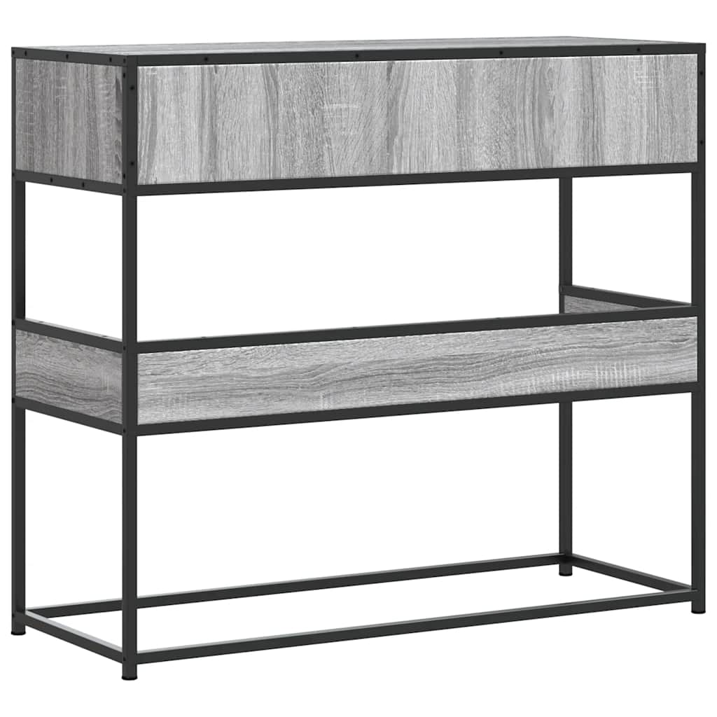 Console table, sonoma grey, 90x35x80 cm, processed wood