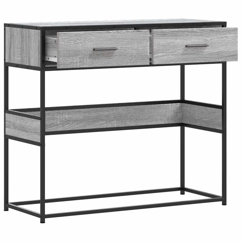 Console table, sonoma grey, 90x35x80 cm, processed wood