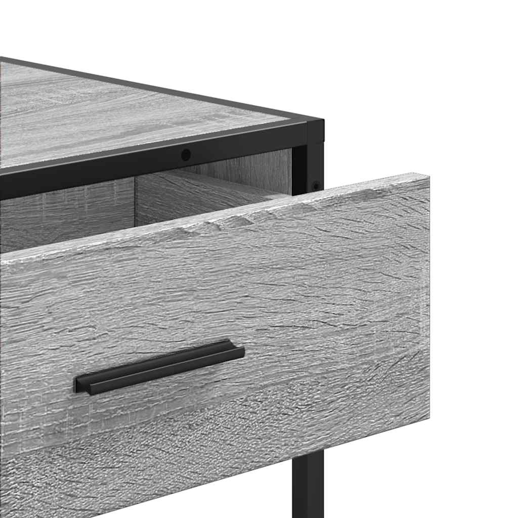 Console table, sonoma grey, 90x35x80 cm, processed wood