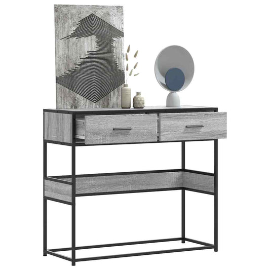 Console table, sonoma grey, 90x35x80 cm, processed wood